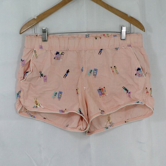 Love by Gap Women's Medium Pink Sleep Shorts with Pockets and Beach Pattern - Picture 1 of 5